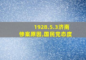 1928.5.3济南惨案原因,国民党态度