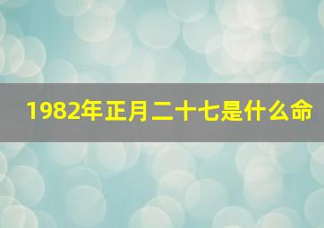 1982年正月二十七是什么命