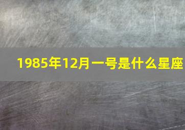 1985年12月一号是什么星座