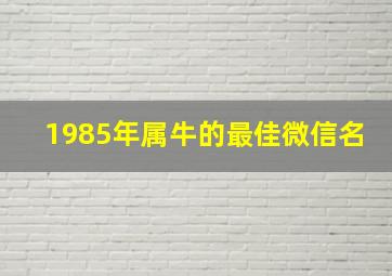 1985年属牛的最佳微信名