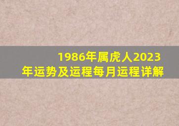 1986年属虎人2023年运势及运程每月运程详解