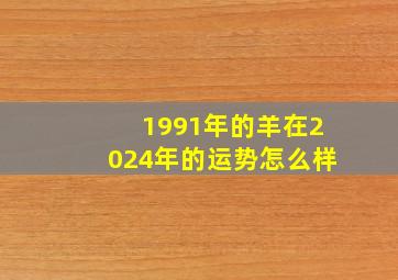 1991年的羊在2024年的运势怎么样