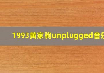 1993黄家驹unplugged音乐会