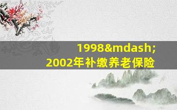 1998—2002年补缴养老保险