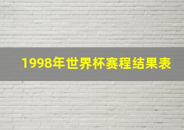 1998年世界杯赛程结果表