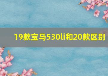 19款宝马530li和20款区别