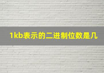 1kb表示的二进制位数是几