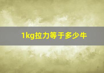 1kg拉力等于多少牛