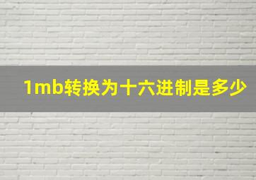 1mb转换为十六进制是多少