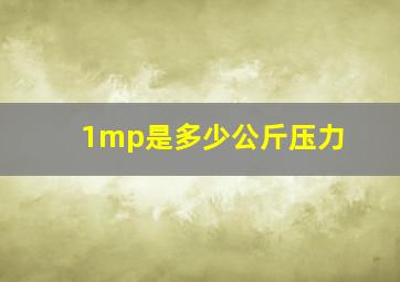 1mp是多少公斤压力