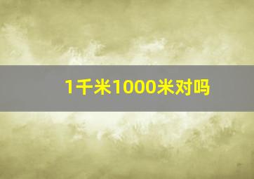 1千米1000米对吗