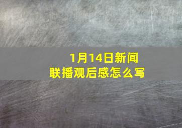 1月14日新闻联播观后感怎么写