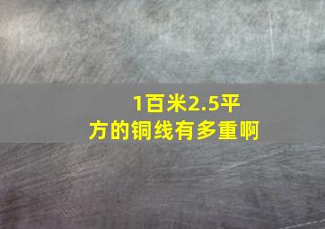 1百米2.5平方的铜线有多重啊