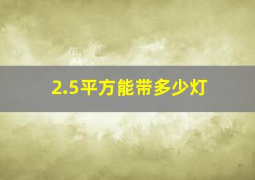 2.5平方能带多少灯