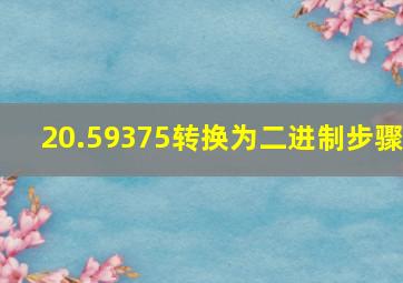 20.59375转换为二进制步骤