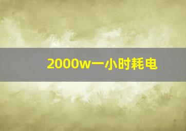 2000w一小时耗电