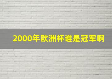 2000年欧洲杯谁是冠军啊