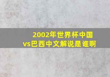 2002年世界杯中国vs巴西中文解说是谁啊