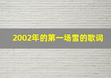 2002年的第一场雪的歌词