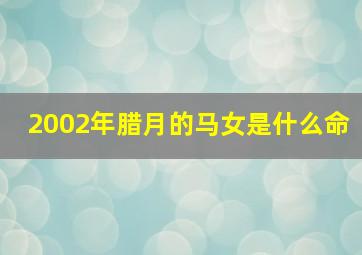 2002年腊月的马女是什么命