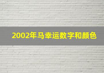 2002年马幸运数字和颜色