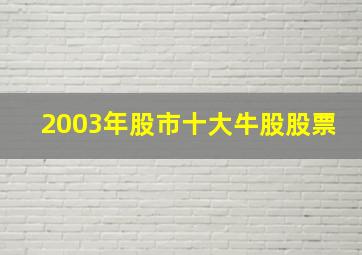 2003年股市十大牛股股票