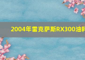 2004年雷克萨斯RX300油耗