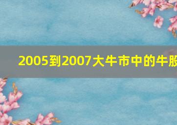 2005到2007大牛市中的牛股