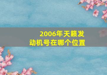 2006年天籁发动机号在哪个位置