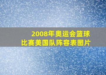 2008年奥运会篮球比赛美国队阵容表图片