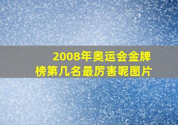 2008年奥运会金牌榜第几名最厉害呢图片