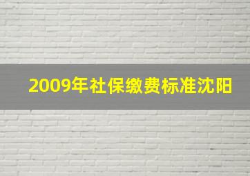 2009年社保缴费标准沈阳