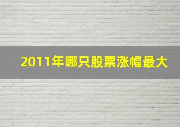 2011年哪只股票涨幅最大