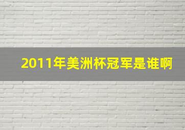 2011年美洲杯冠军是谁啊