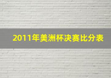 2011年美洲杯决赛比分表