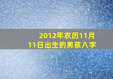 2012年农历11月11日出生的男孩八字