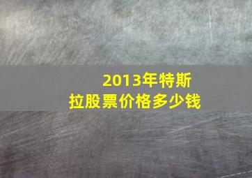 2013年特斯拉股票价格多少钱