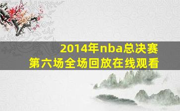 2014年nba总决赛第六场全场回放在线观看