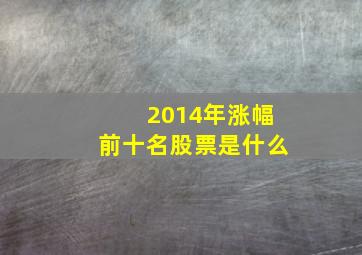 2014年涨幅前十名股票是什么