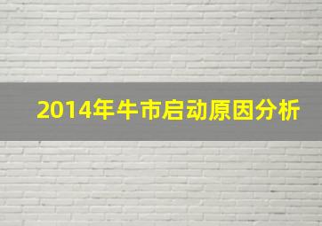 2014年牛市启动原因分析