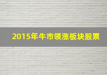 2015年牛市领涨板块股票