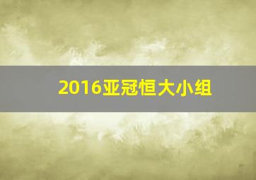 2016亚冠恒大小组