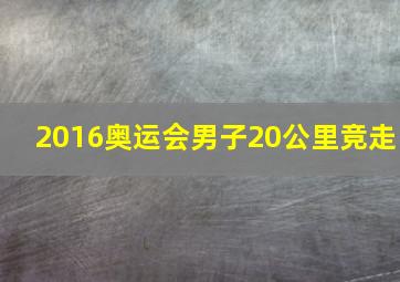 2016奥运会男子20公里竞走