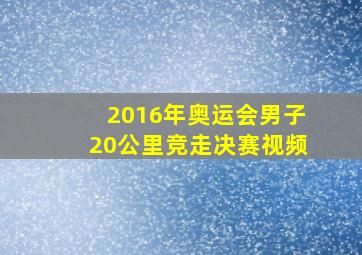 2016年奥运会男子20公里竞走决赛视频