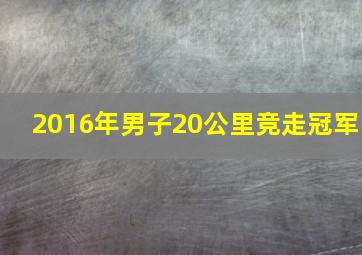 2016年男子20公里竞走冠军