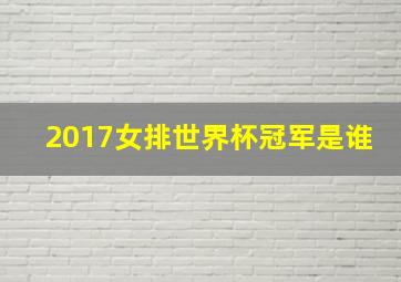 2017女排世界杯冠军是谁