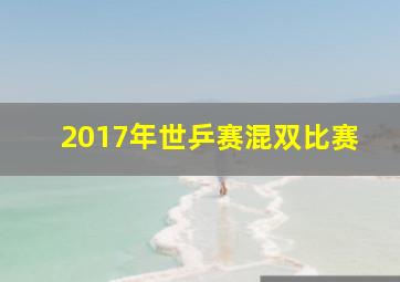 2017年世乒赛混双比赛