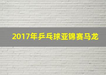 2017年乒乓球亚锦赛马龙