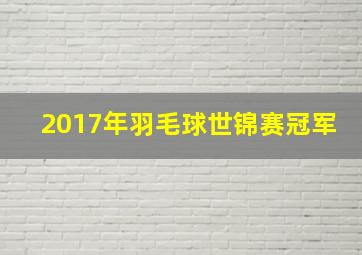 2017年羽毛球世锦赛冠军