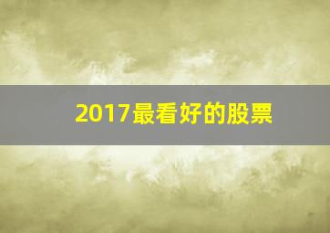 2017最看好的股票